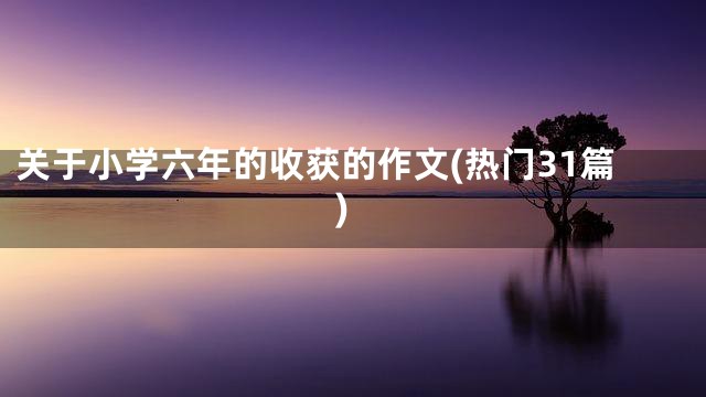 关于小学六年的收获的作文(热门31篇)
