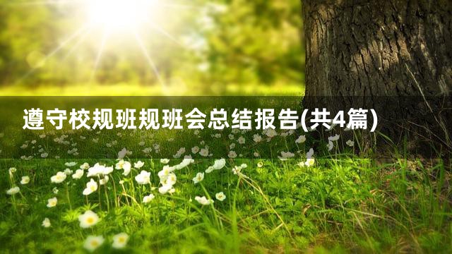 遵守校规班规班会总结报告(共4篇)