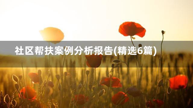社区帮扶案例分析报告(精选6篇)