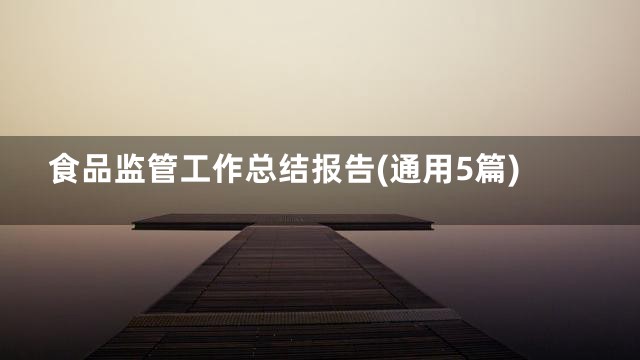 食品监管工作总结报告(通用5篇)
