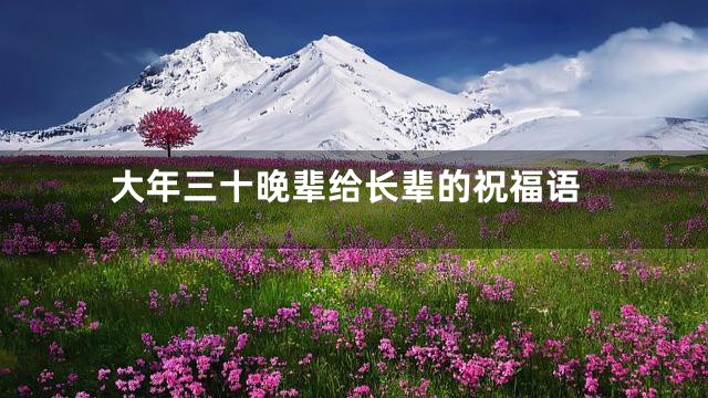 大年三十晚辈给长辈的祝福语