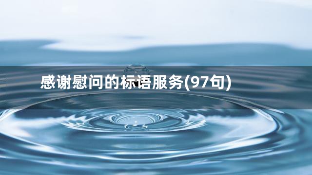 感谢慰问的标语服务(97句)