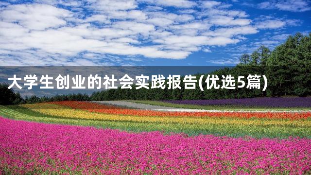 大学生创业的社会实践报告(优选5篇)