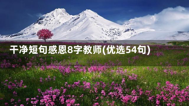 干净短句感恩8字教师(优选54句)