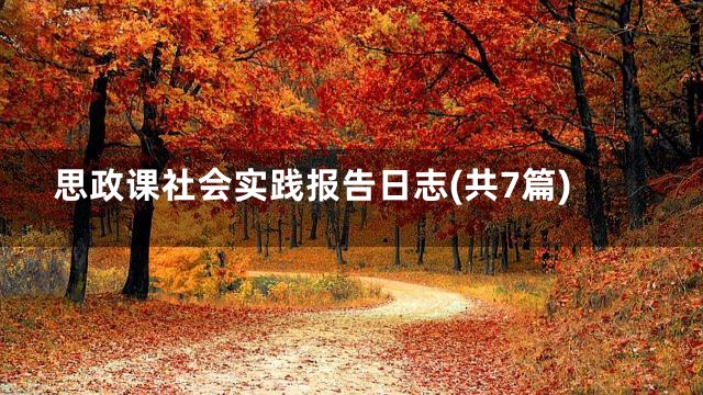 思政课社会实践报告日志(共7篇)