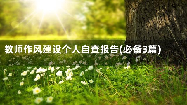 教师作风建设个人自查报告(必备3篇)