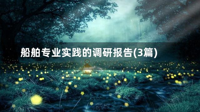 船舶专业实践的调研报告(3篇)