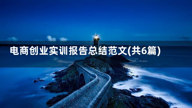 电商创业实训报告总结范文(共6篇)