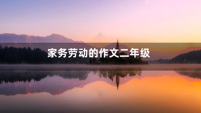 家务劳动的作文二年级