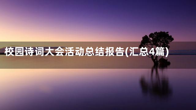 校园诗词大会活动总结报告(汇总4篇)