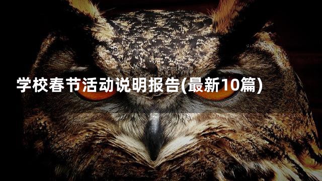 学校春节活动说明报告(最新10篇)