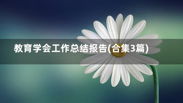 教育学会工作总结报告(合集3篇)