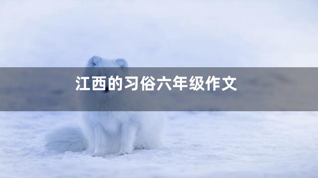 江西的习俗六年级作文
