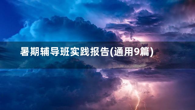 暑期辅导班实践报告(通用9篇)