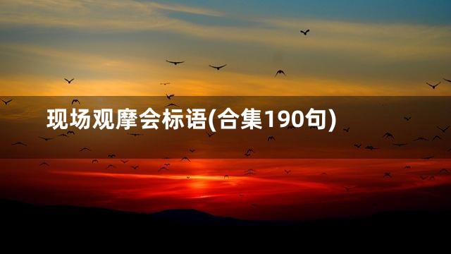 现场观摩会标语(合集190句)