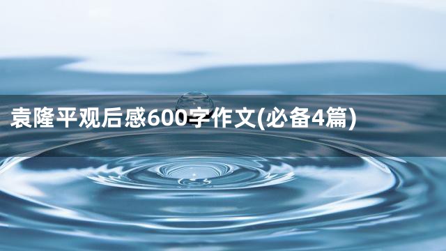 袁隆平观后感600字作文(必备4篇)