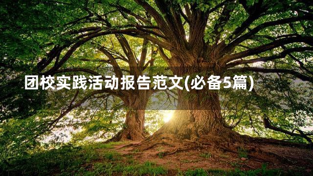 团校实践活动报告范文(必备5篇)