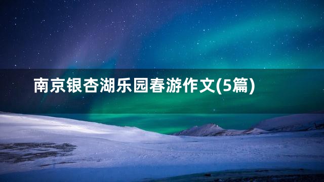 南京银杏湖乐园春游作文(5篇)