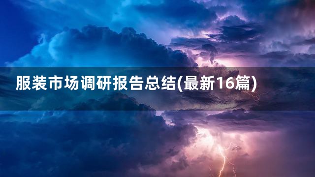 服装市场调研报告总结(最新16篇)