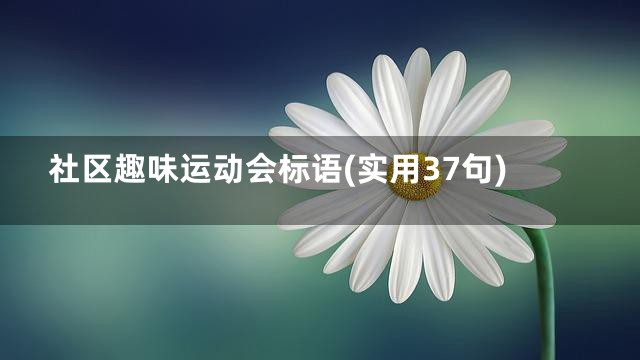 社区趣味运动会标语(实用37句)