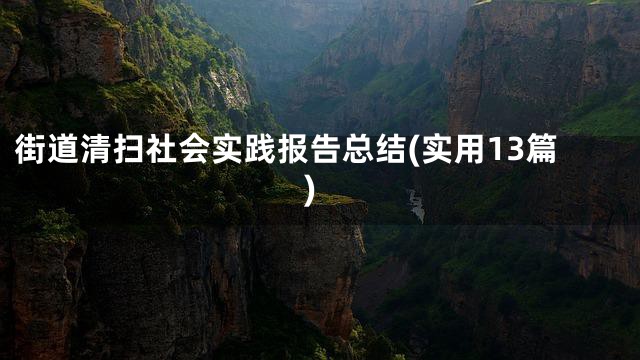 街道清扫社会实践报告总结(实用13篇)