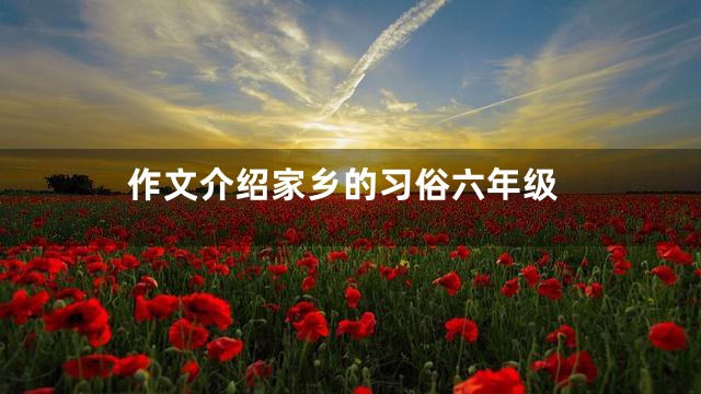 作文介绍家乡的习俗六年级