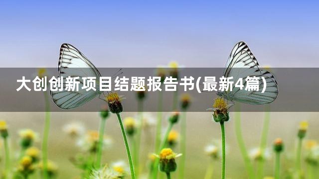 大创创新项目结题报告书(最新4篇)
