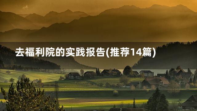 去福利院的实践报告(推荐14篇)