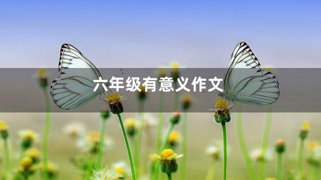 六年级有意义作文