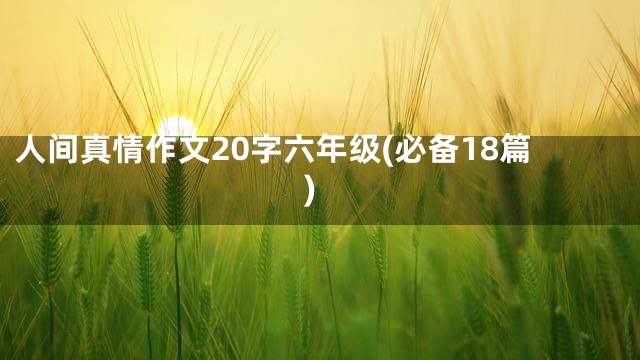 人间真情作文20字六年级(必备18篇)