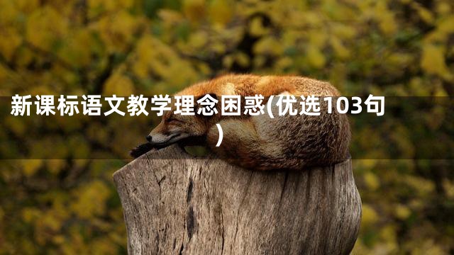 新课标语文教学理念困惑(优选103句)