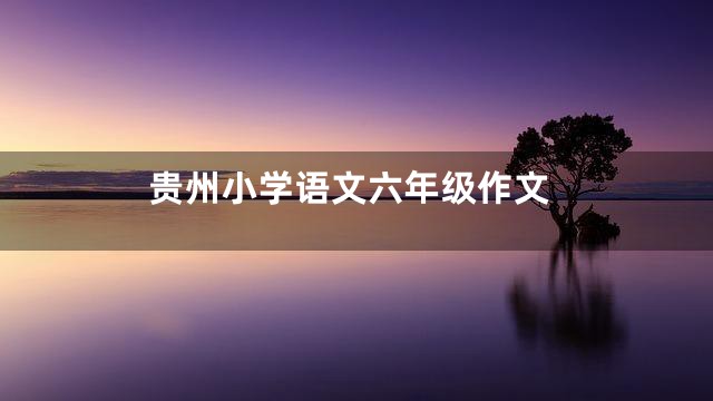 贵州小学语文六年级作文