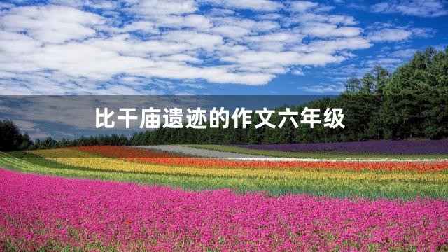 比干庙遗迹的作文六年级