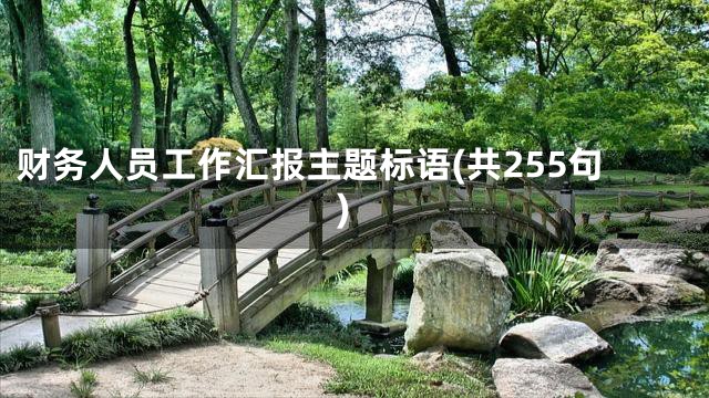 财务人员工作汇报主题标语(共255句)