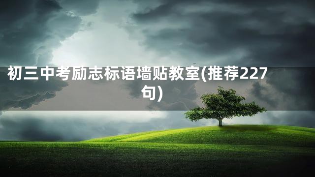 初三中考励志标语墙贴教室(推荐227句)