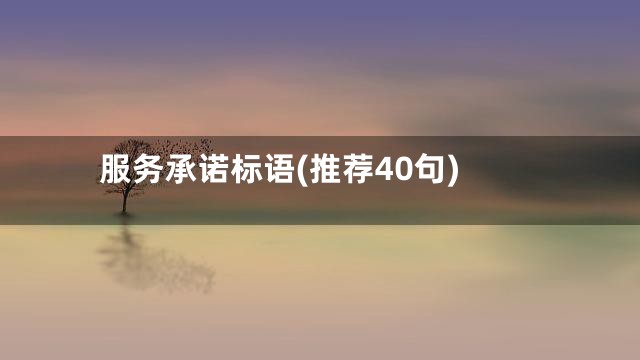 服务承诺标语(推荐40句)
