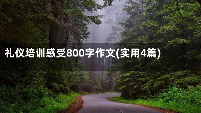 礼仪培训感受800字作文(实用4篇)