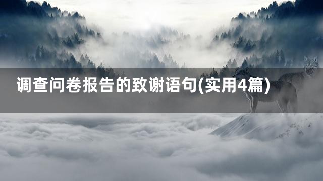 调查问卷报告的致谢语句(实用4篇)