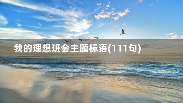 我的理想班会主题标语(111句)