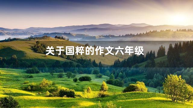 关于国粹的作文六年级