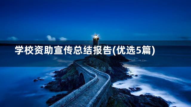 学校资助宣传总结报告(优选5篇)