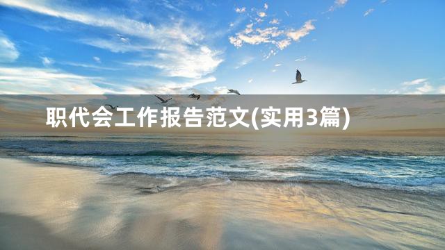 职代会工作报告范文(实用3篇)