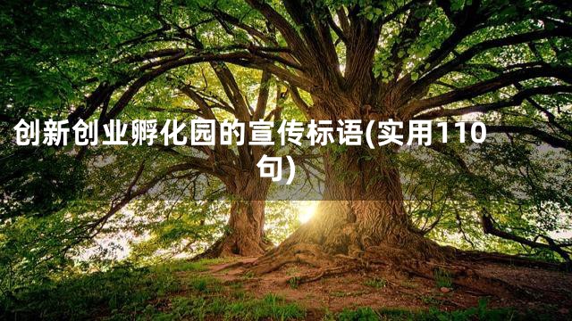 创新创业孵化园的宣传标语(实用110句)