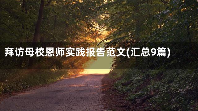 拜访母校恩师实践报告范文(汇总9篇)