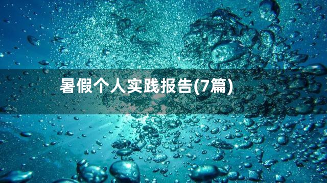 暑假个人实践报告(7篇)