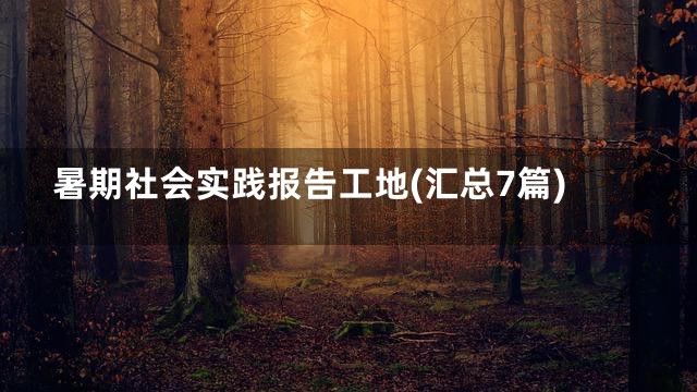 暑期社会实践报告工地(汇总7篇)