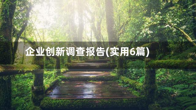 企业创新调查报告(实用6篇)