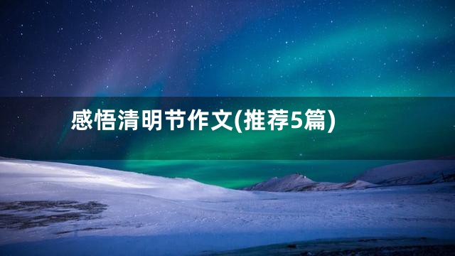 感悟清明节作文(推荐5篇)