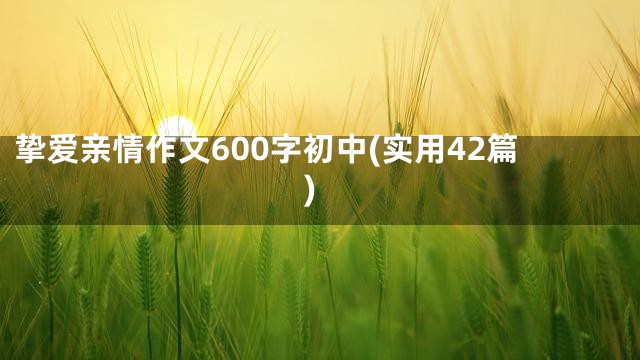 挚爱亲情作文600字初中(实用42篇)