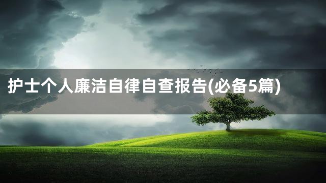 护士个人廉洁自律自查报告(必备5篇)
